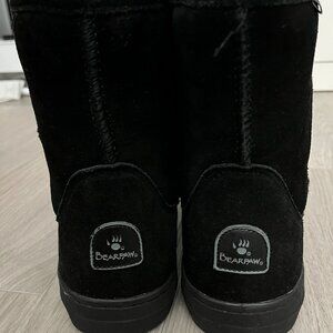 Bear Paw Men's Black Suede 8" Shaft Wool lined Boots Size 10
